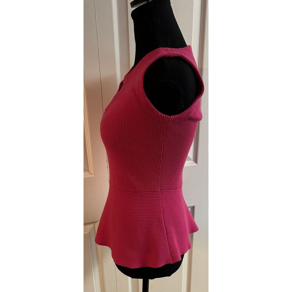 International Concepts (INC) Pink "Penelopy" Ribbed Knit Peplum Top size Medium - Picture 3 of 5